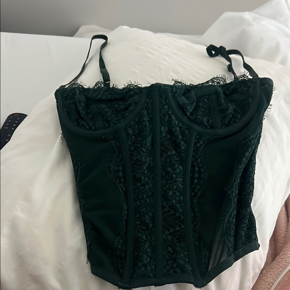 Urban Outfitters Dark Green Lace Camisole